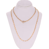 14k Yellow White or Rose Gold Handmade Fashion Link Necklace 18" 3mm