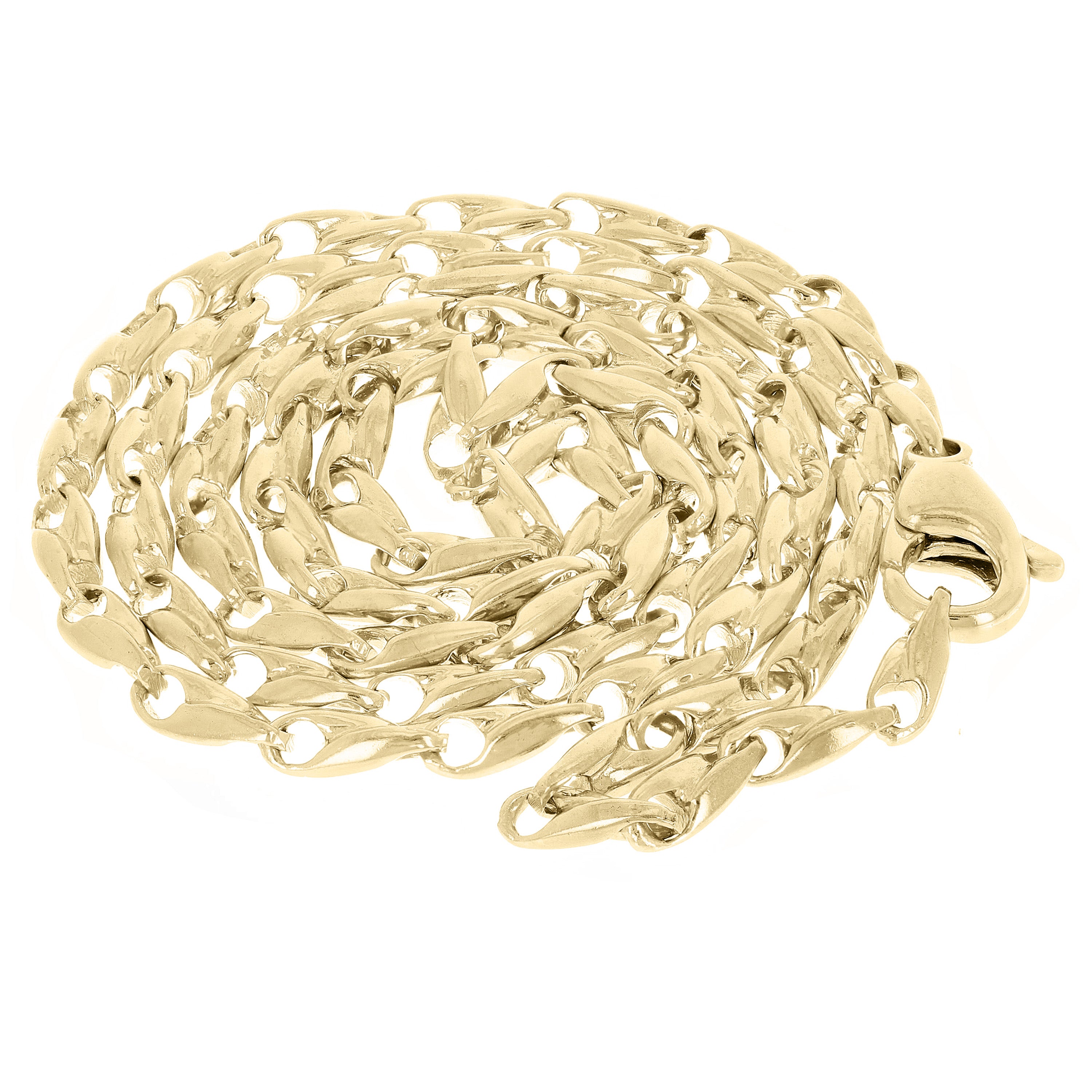 14k Yellow White or Rose Gold Handmade Fashion Link Necklace 18" 3mm
