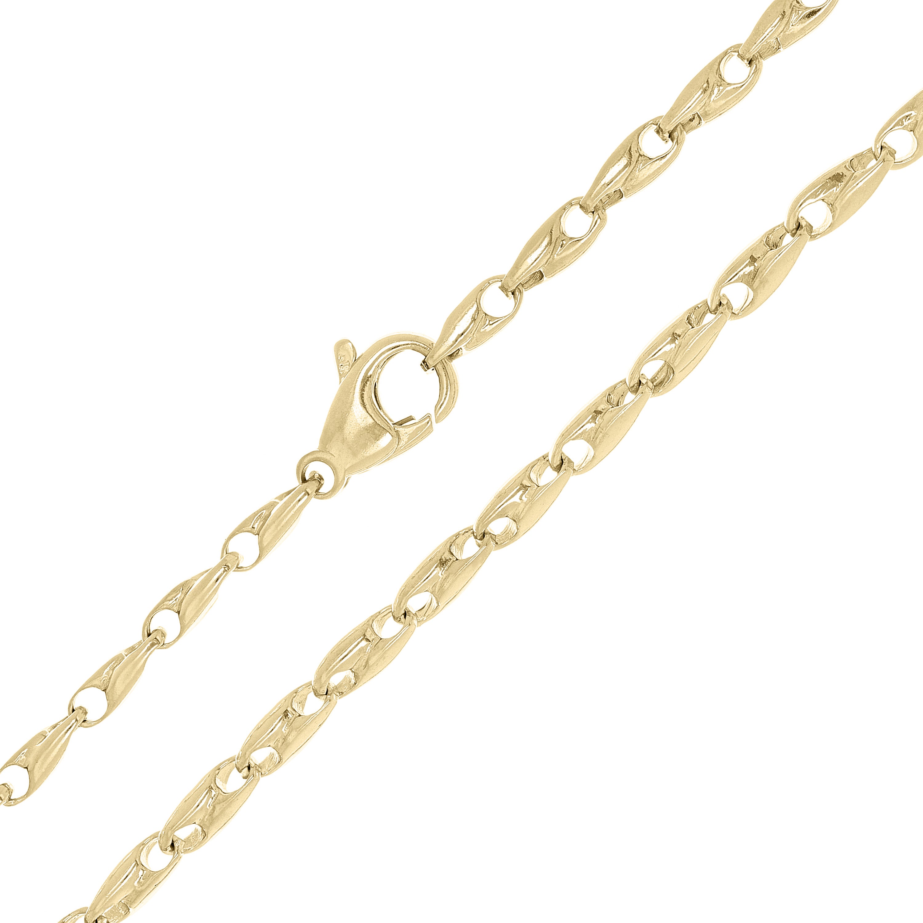 14k Yellow White or Rose Gold Handmade Fashion Link Necklace 18" 3mm