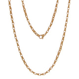 Men's 14k Yellow White or Rose Gold Handmade Fashion Link Necklace 3.75mm Various Sizes