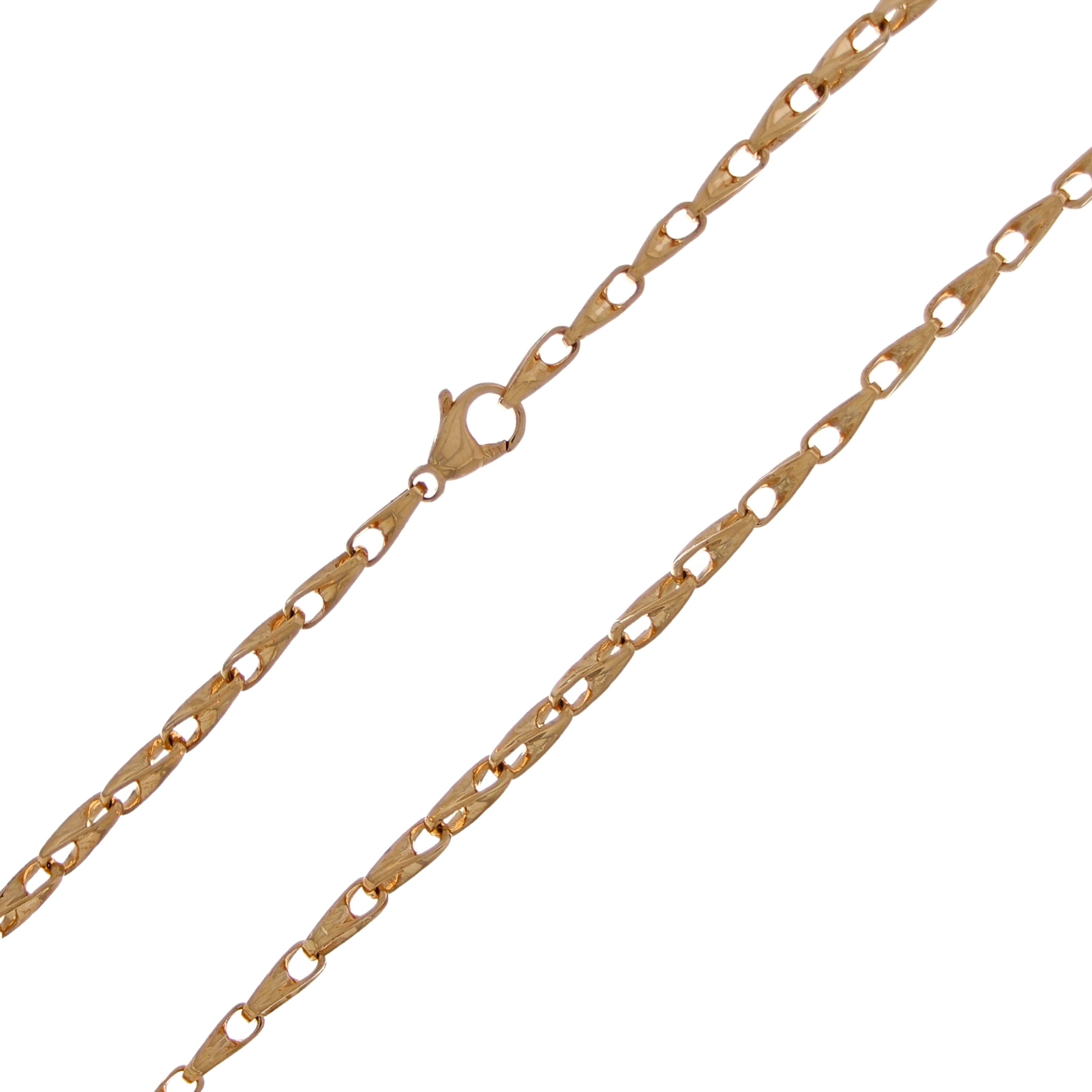 Men's 14k Yellow White or Rose Gold Handmade Fashion Link Necklace 3.75mm Various Sizes