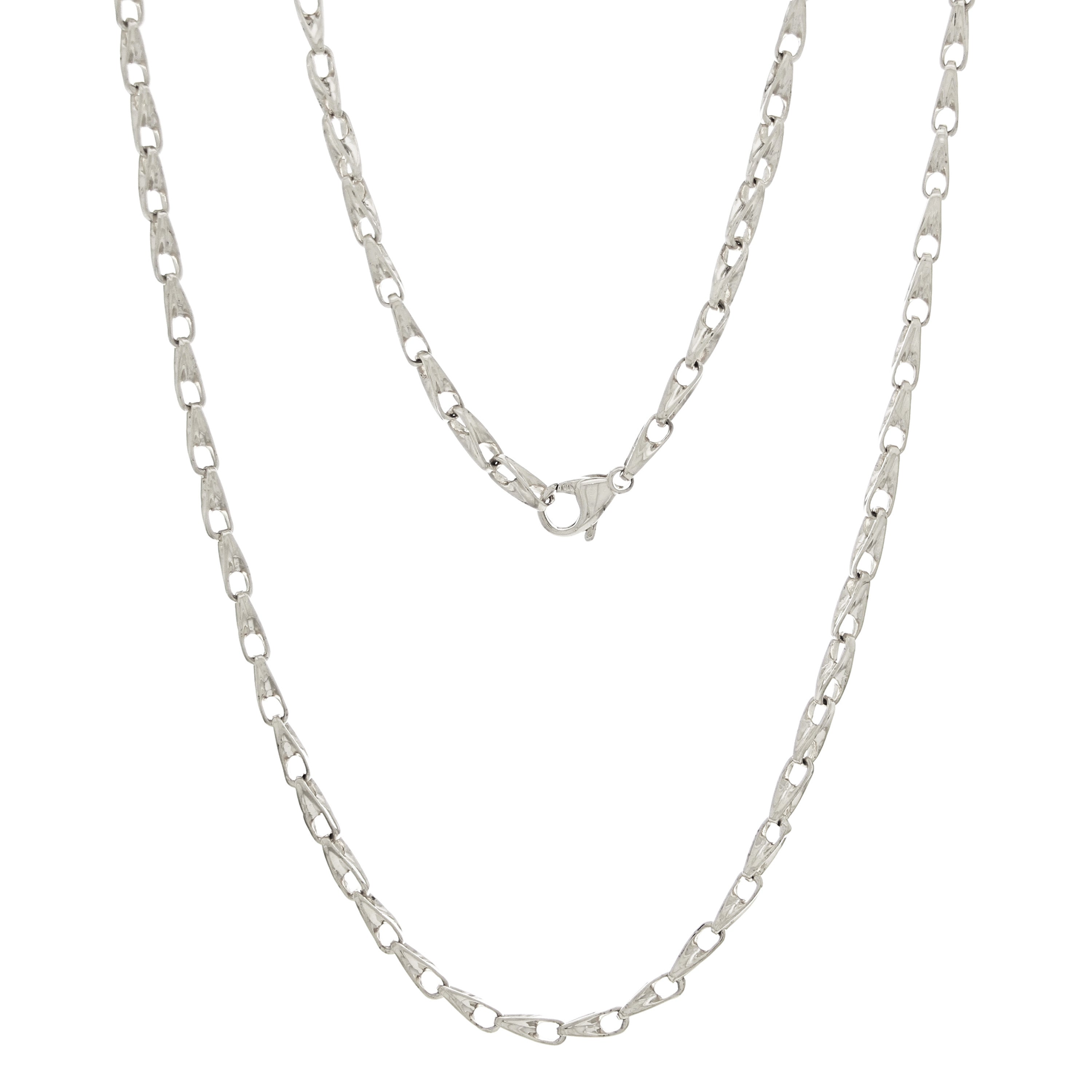 Men's 14k Yellow White or Rose Gold Handmade Fashion Link Necklace 3.75mm Various Sizes