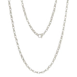 Men's 14k Yellow White or Rose Gold Handmade Fashion Link Necklace 3.75mm Various Sizes