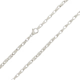 Men's 14k Yellow White or Rose Gold Handmade Fashion Link Necklace 3.75mm Various Sizes
