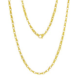 Men's 14k Yellow White or Rose Gold Handmade Fashion Link Necklace 3.75mm Various Sizes