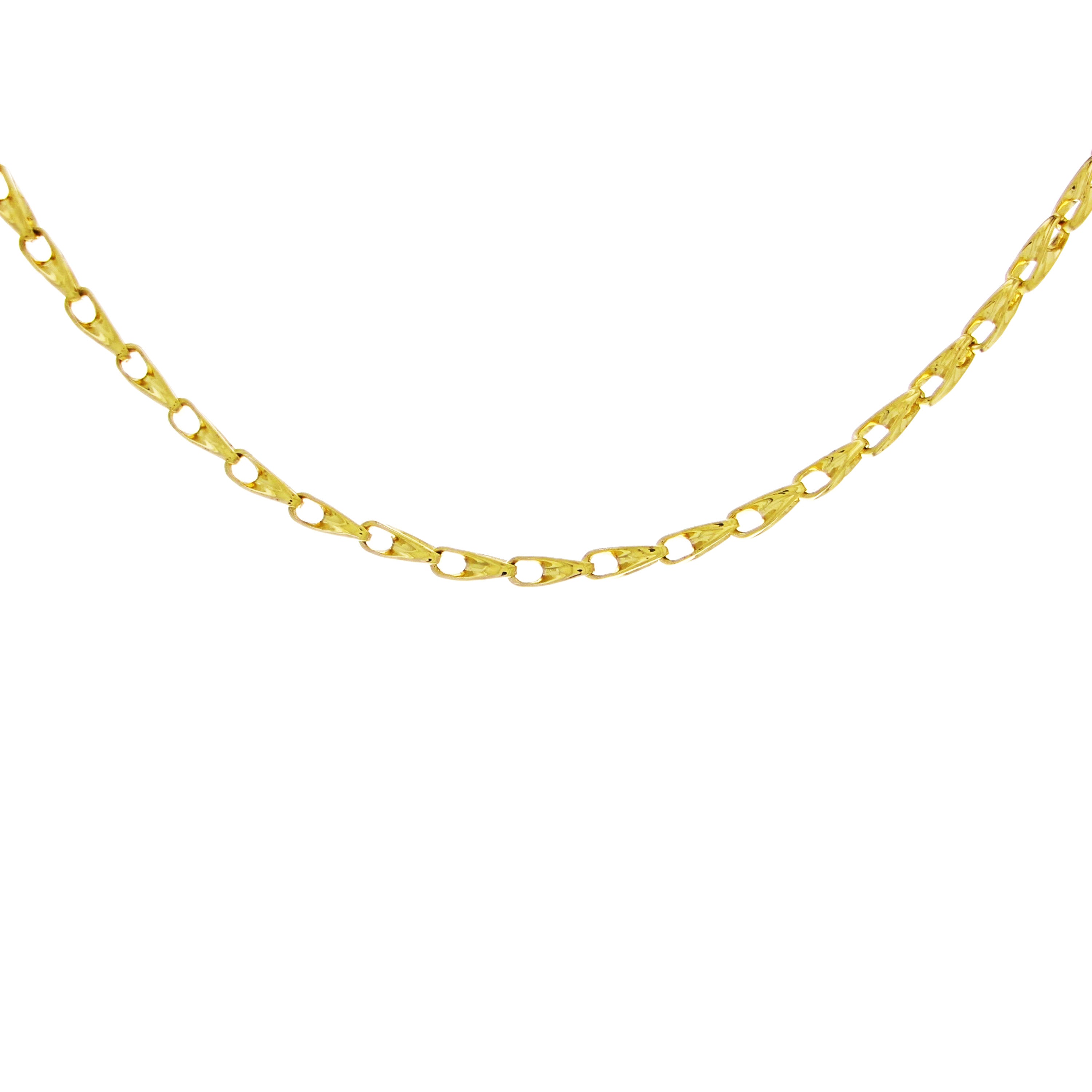 Men's 14k Yellow White or Rose Gold Handmade Fashion Link Necklace 3.75mm Various Sizes