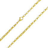 Men's 14k Yellow White or Rose Gold Handmade Fashion Link Necklace 3.75mm Various Sizes