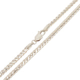 Italian 14k White Gold Solid Diamond Cut Franco Chain Necklace 20" - 26" 3.5mm