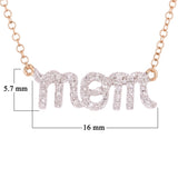 14k Yellow White or Rose Gold Diamond Accent MOM Inscribed Layering Adjustable Necklace