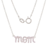 14k Yellow White or Rose Gold Diamond Accent MOM Inscribed Layering Adjustable Necklace