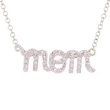 14k Yellow White or Rose Gold Diamond Accent MOM Inscribed Layering Adjustable Necklace