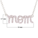 14k Yellow White or Rose Gold Diamond Accent MOM Inscribed Layering Adjustable Necklace
