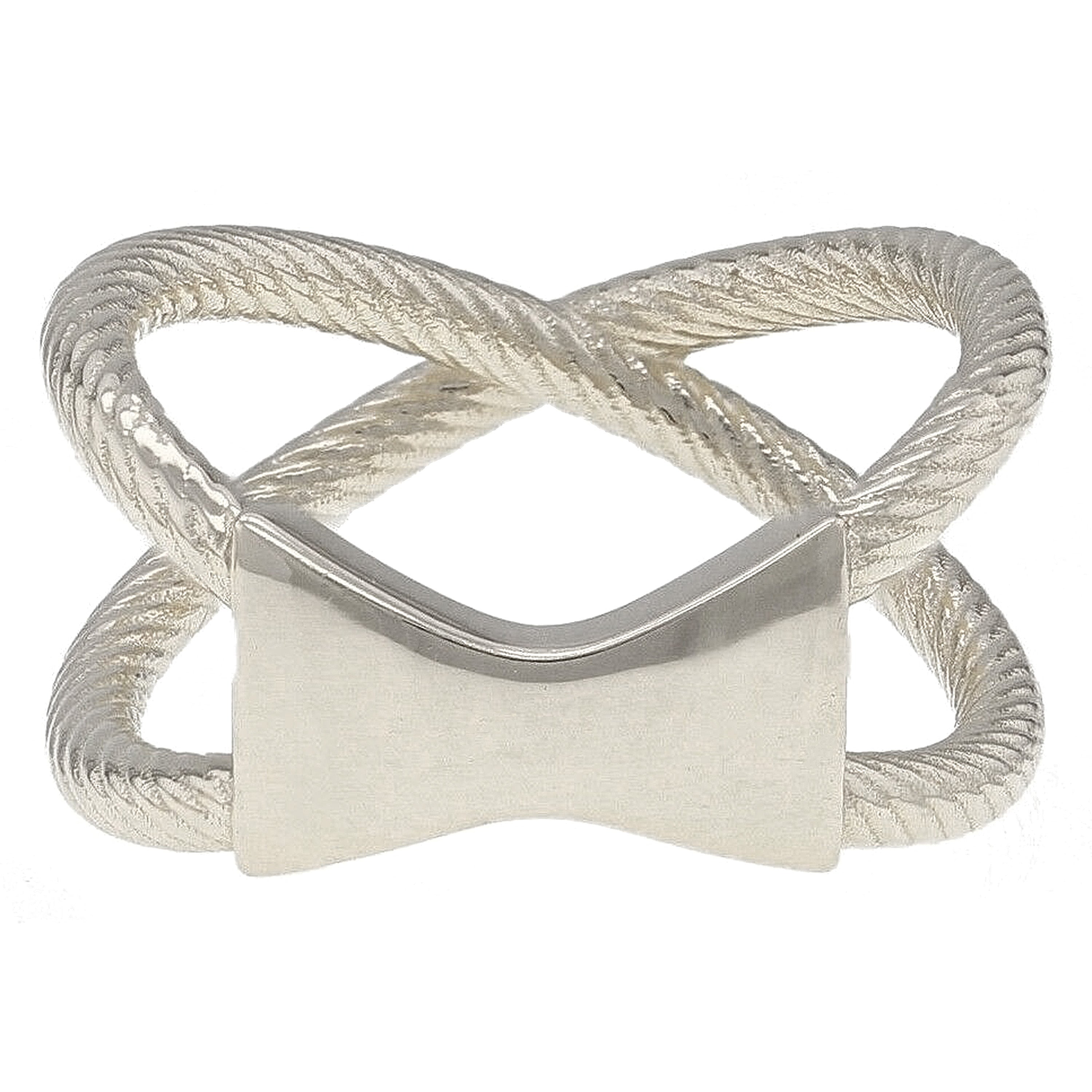 14k Yellow White or Rose Gold Criss Cross Rope Ring Size 4.5