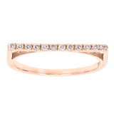 14k Yellow White or Rose Gold 0.15ctw Natural Diamond Bar Ring Size 6