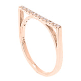 14k Yellow White or Rose Gold 0.15ctw Natural Diamond Bar Ring Size 6