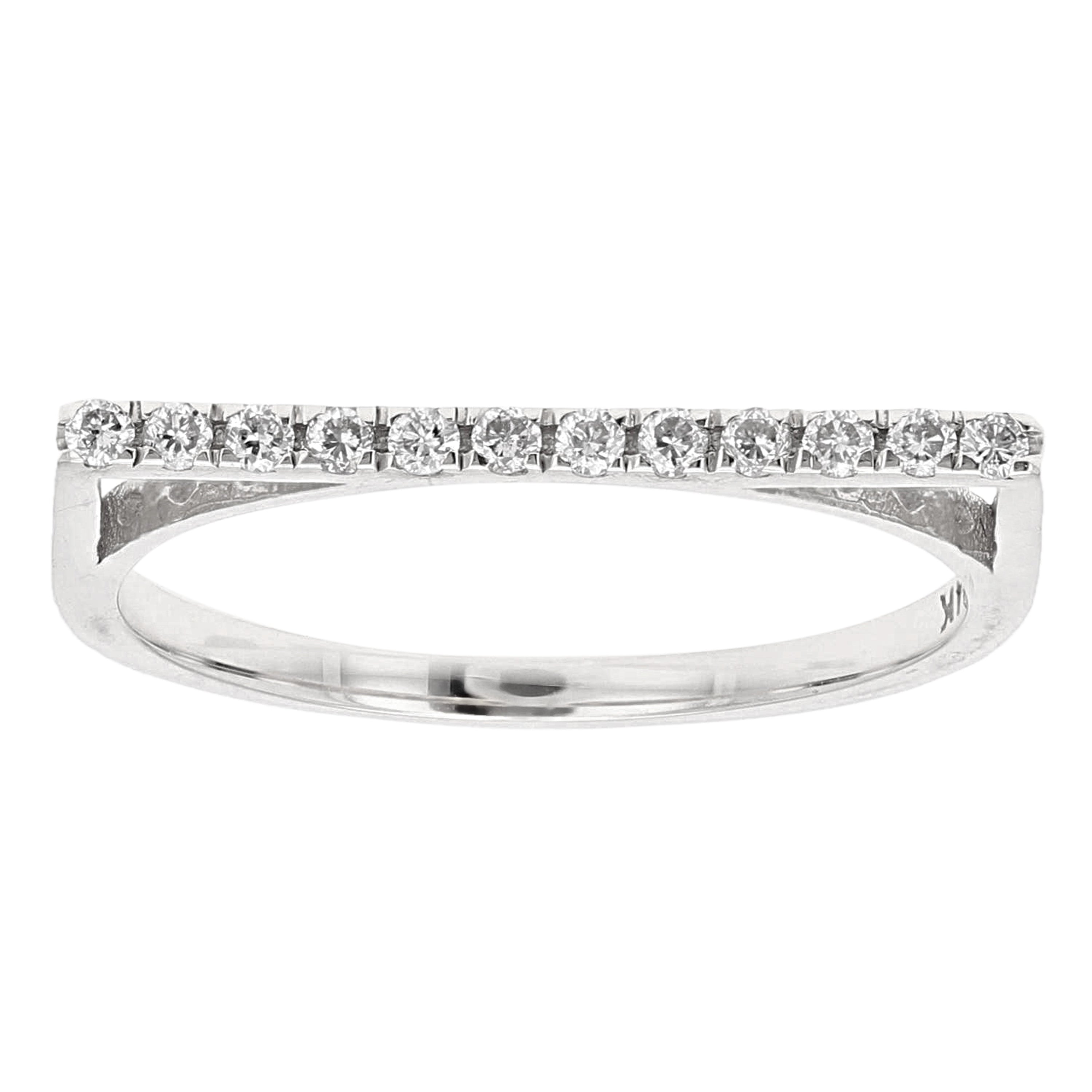 14k Yellow White or Rose Gold 0.15ctw Natural Diamond Bar Ring Size 6