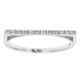 14k Yellow White or Rose Gold 0.15ctw Natural Diamond Bar Ring Size 6