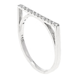 14k Yellow White or Rose Gold 0.15ctw Natural Diamond Bar Ring Size 6