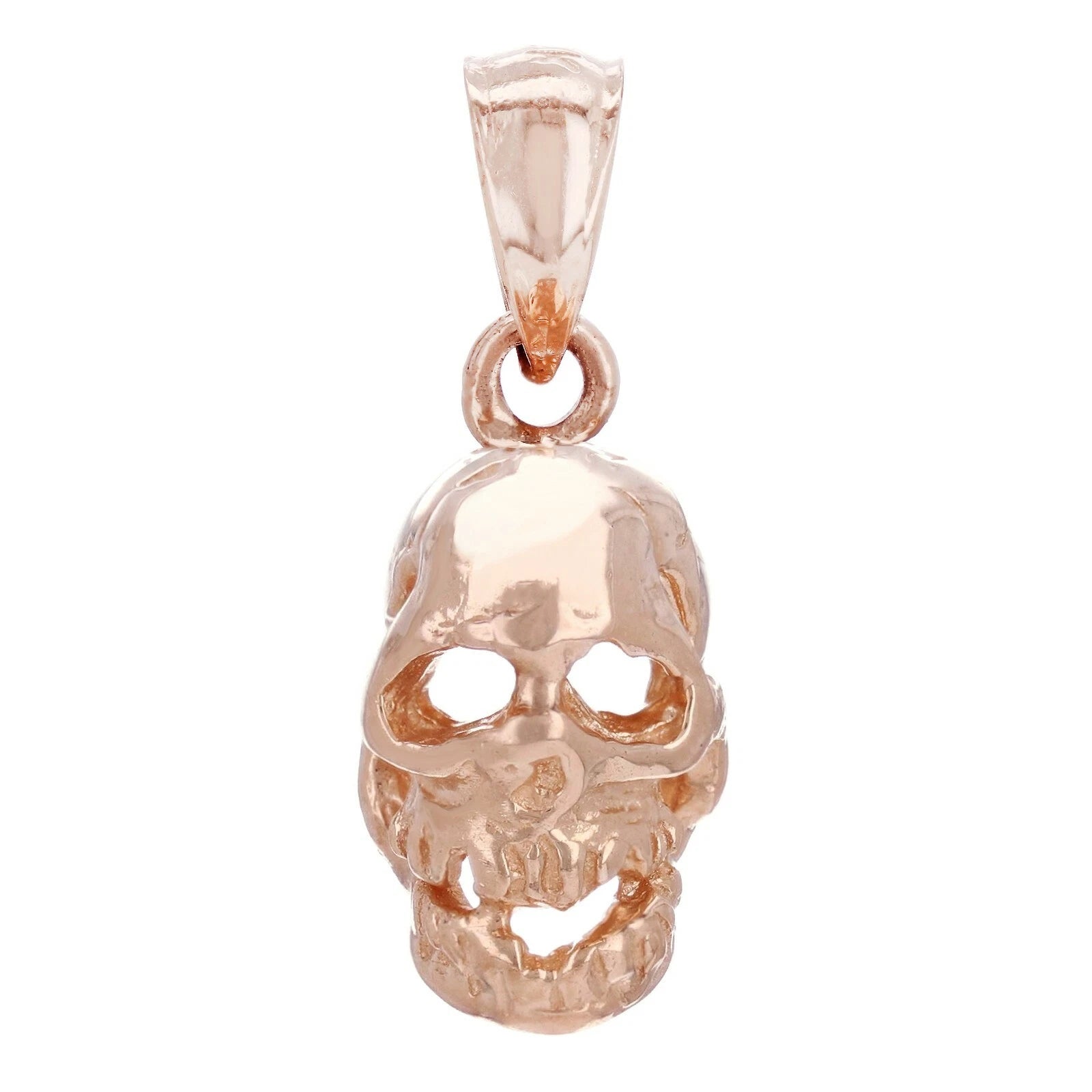 14k Yellow White or Rose Gold Skeleton Skull Charm Pendant Punk Retro 2.5 grams