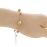 Italian 14k Two-Tone Gold Diamond Cut Ball Bead Station Bracelet 8.5" 6mm & 8mm - 8.5" 8mm