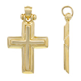 14k Yellow Gold 3D Cross Religious Charm Pendant 1.17" 3.9 grams - Yellow