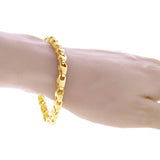14k Yellow Gold Solid Handmade Fashion Link Bracelet 6mm 7" 24.6 grams - 7" 24.6 grams