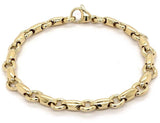 14k Yellow Gold Handmade Fashion Link Bracelet 9" 6.3mm 20.3 grams - Yellow,9"