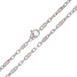 14k White Gold Handmade Fashion Link Necklace 24" 3.2mm 26.6 grams - White