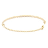 Italian 14k Yellow Gold Polished Rounded Flat Hollow Oval Bangle Bracelet 3mm