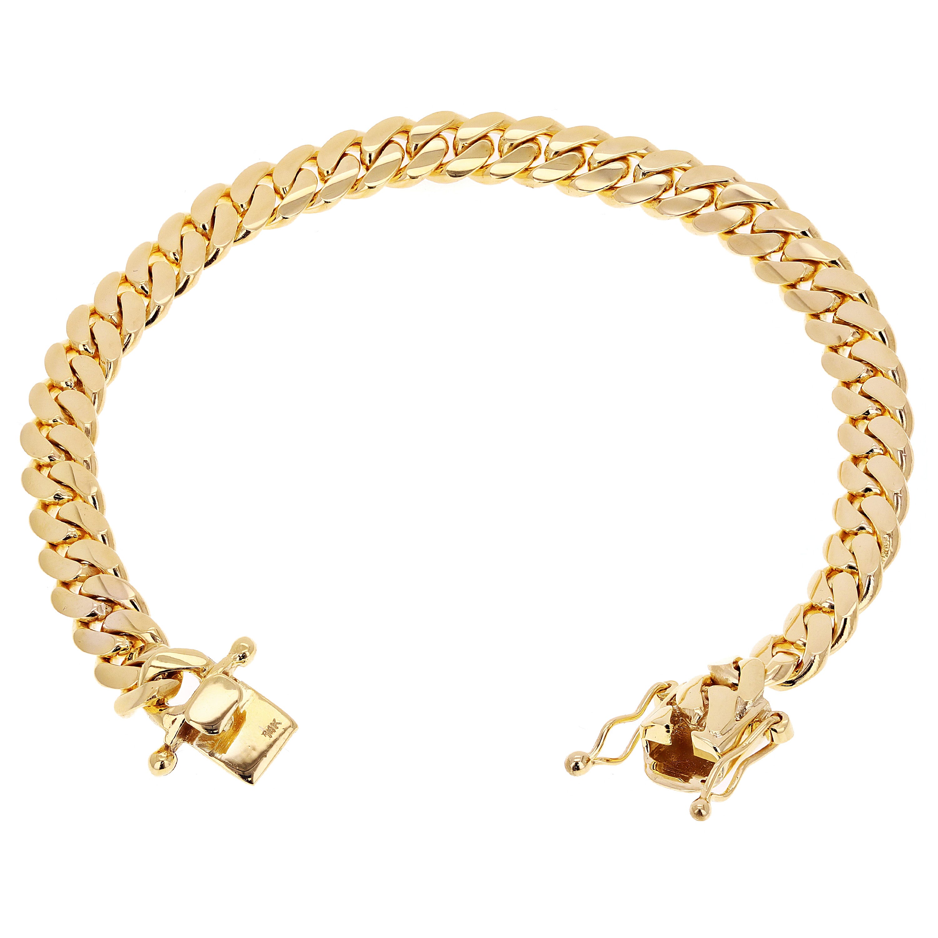 Men's 14k Yellow Gold Solid Miami Cuban Chain Bracelet 8" 8mm 46 grams