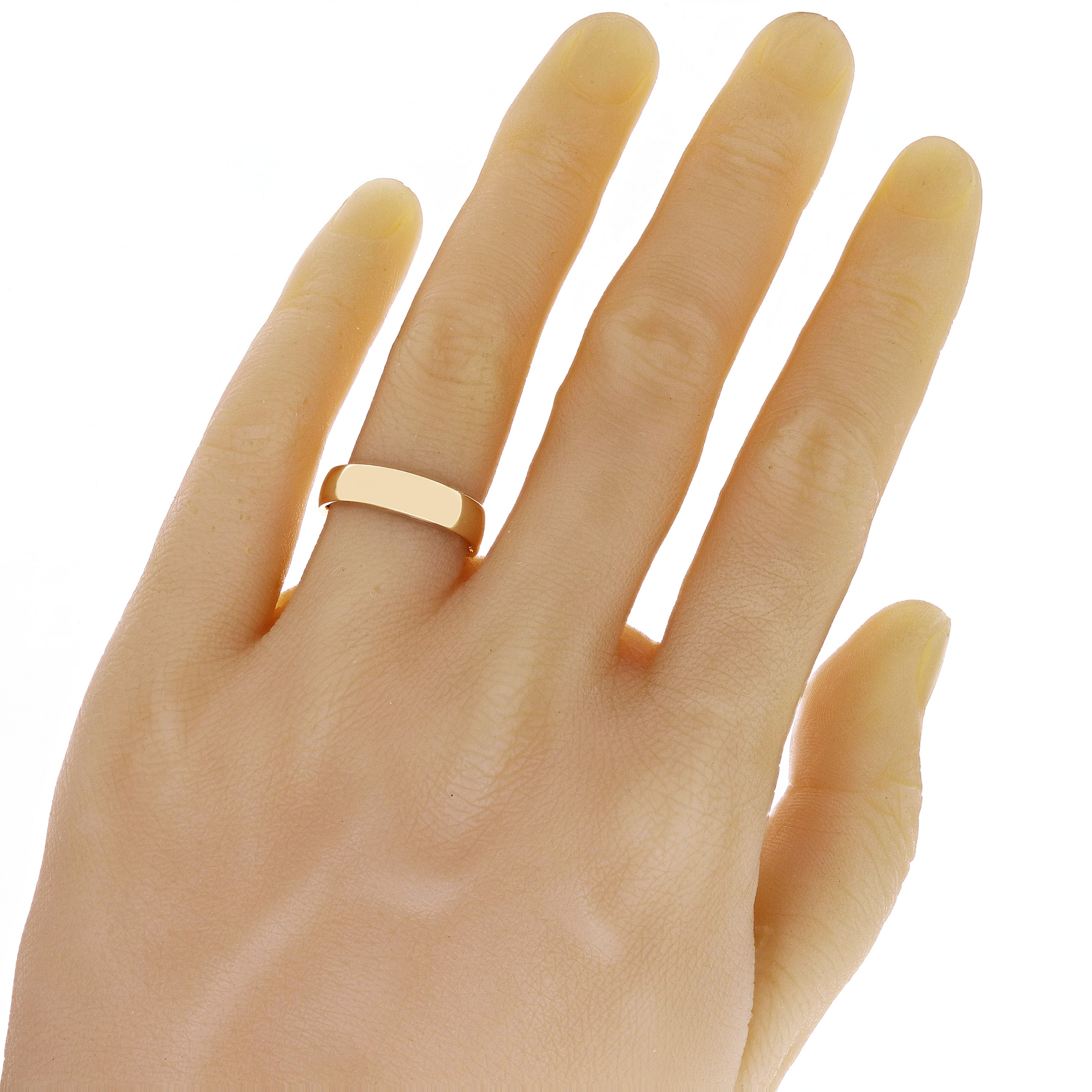 14k Yellow Gold Comfort Fit Plain Wedding Band Ring 5mm Size 13 - Yellow,5mm Ring Size 13