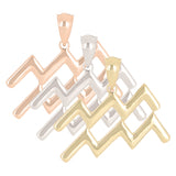 14k Yellow Gold Aquarius Zodiac Sign Charm Pendant - Aquarius,Yellow