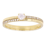 14k Yellow Gold Diamond Stackable Promise Ring Size 6 - Yellow