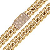 14k Yellow Gold Miami Cuban Chain Necklace with Diamonds Box Clasp 26" 9.2mm 151.1g