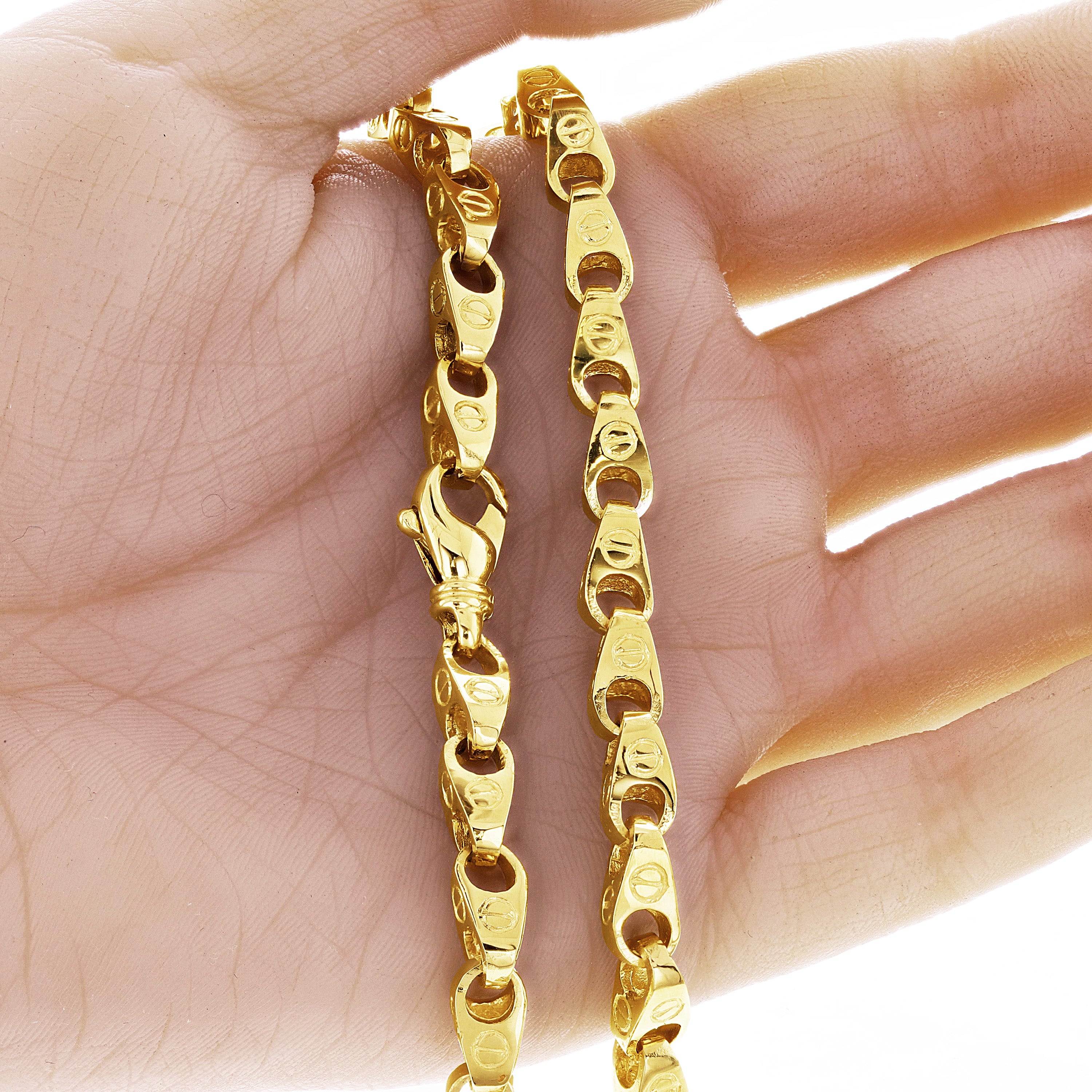 14k Yellow Gold Solid Handmade Fashion Link Necklace 6mm 20" 70.3 grams - 20" 70.3 grams