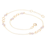 Italian 14k Two Tone Gold Infinity & Heart Link Anklet Bracelet 10" 2 grams