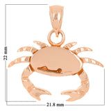 14k Rose Gold 3D Crab Cancer Zodiac Sign Charm Pendant 3.6 grams - Rose