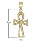14k Yellow Gold Egyptian Ankh Cross Charm Pendant 1.2 grams - Yellow