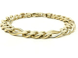 Men's 14k Yellow Gold Figaro Chain Bracelet 9" 11.8mm 56.7 grams