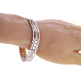 Men's 14k White Gold 1.00ctw Diamond Watch Link Bracelet 8.25" 11.2mm 35.8 grams - White  8.25"  11.2mm  1ctw  35.8grams