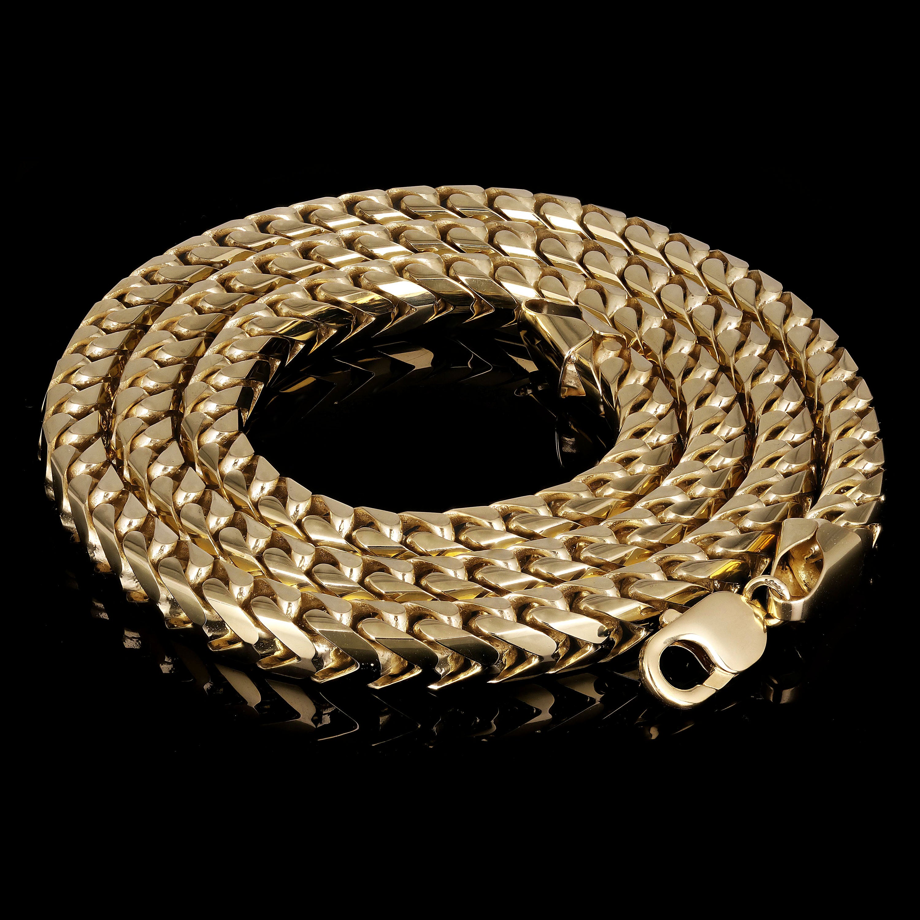 Italian 14k Yellow Gold Franco Chain Necklace 8.3mm 30" 332.5 grams - 30" 332.5 grams