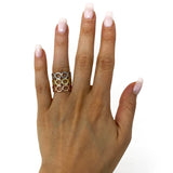 14k Yellow Gold Wide Hexagon Stackable Ring 3.3 grams Size 6.75