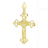 14k Yellow Gold Jesus Christ Crucifix Religious Cross Charm Pendant 1.3 grams - Yellow