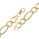 Men's 10k Yellow Gold Solid Figaro Link Chain Bracelet 7" 11.3mm 18.7 grams - 7" 18.7 grams