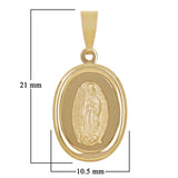 Italian 14k Yellow Gold Our Lady of Guadalupe Virgin Mary Charm Pendant 0.9 gram - Small