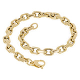Italian 14k Yellow Gold Hollow Rectangle Link Chain Bracelet 8.5" 6 grams