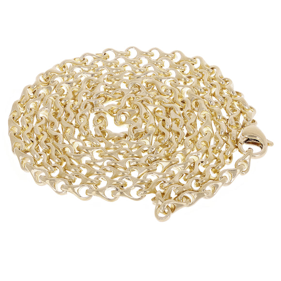 10k Yellow Gold Solid Handmade Link Chain Necklace 20