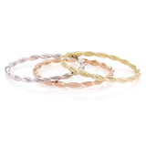 14k Tri Color Gold Braided Twisted Stackable Ring 3 Pieces Size 3-9 - Ring Size 3