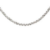 14k White Gold Handmade Fashion Link Necklace 28" 6mm - White,28"