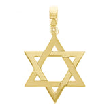 Italian 14k Yellow Gold Star of David Charm Pendant 1.3" 2 grams
